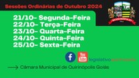 Calendário das Sessões de Outubro 2024