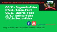 Calendário das Sessões de Novembro 2024