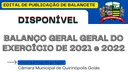 EDITAL DE PUBLICAÇÃO DE BALANÇO GERAL GERAL DO EXERCICIO DE 2021 e 2022