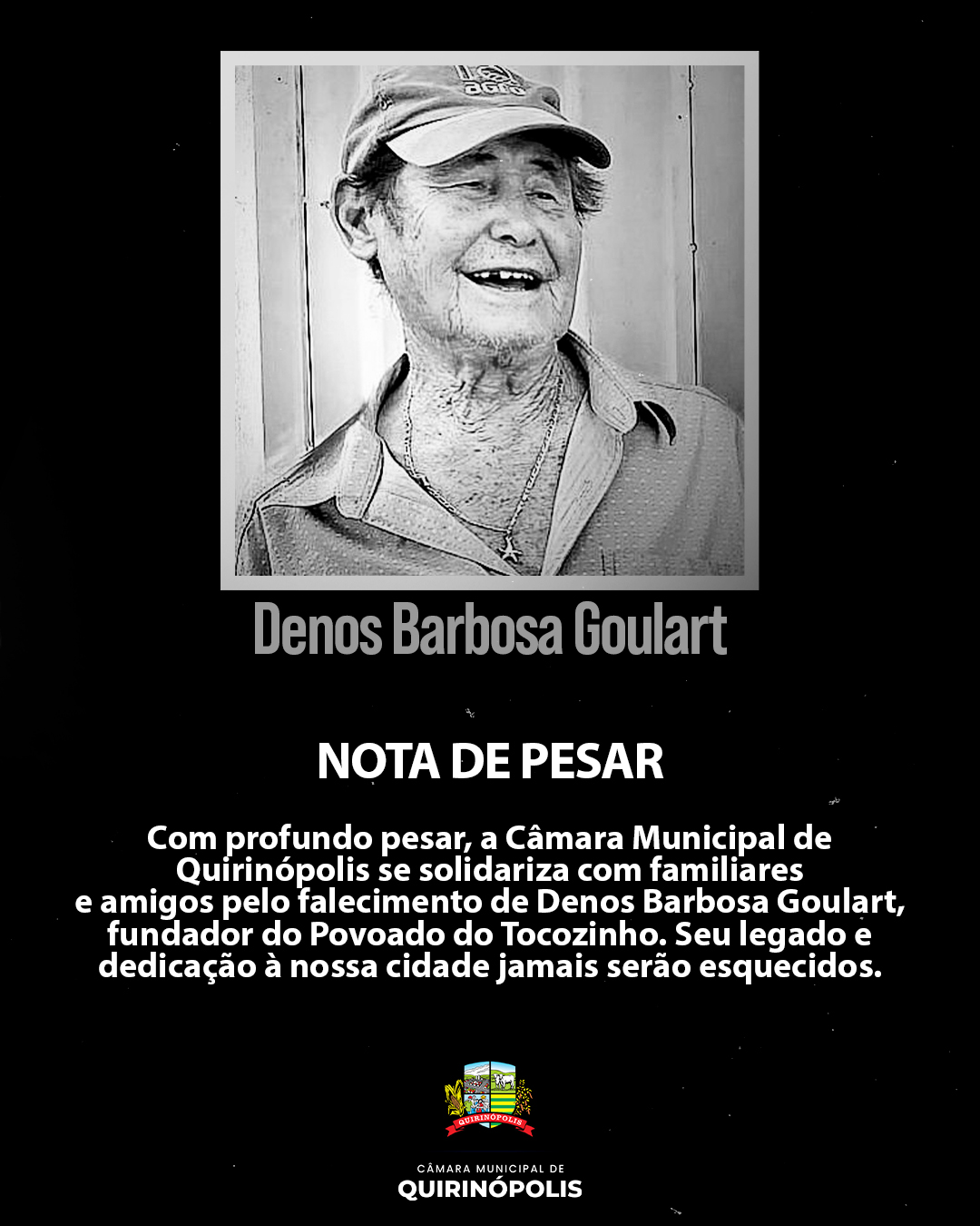 Morre Denos Barbosa Goulart, fundador do Povoado do Tocozinho.